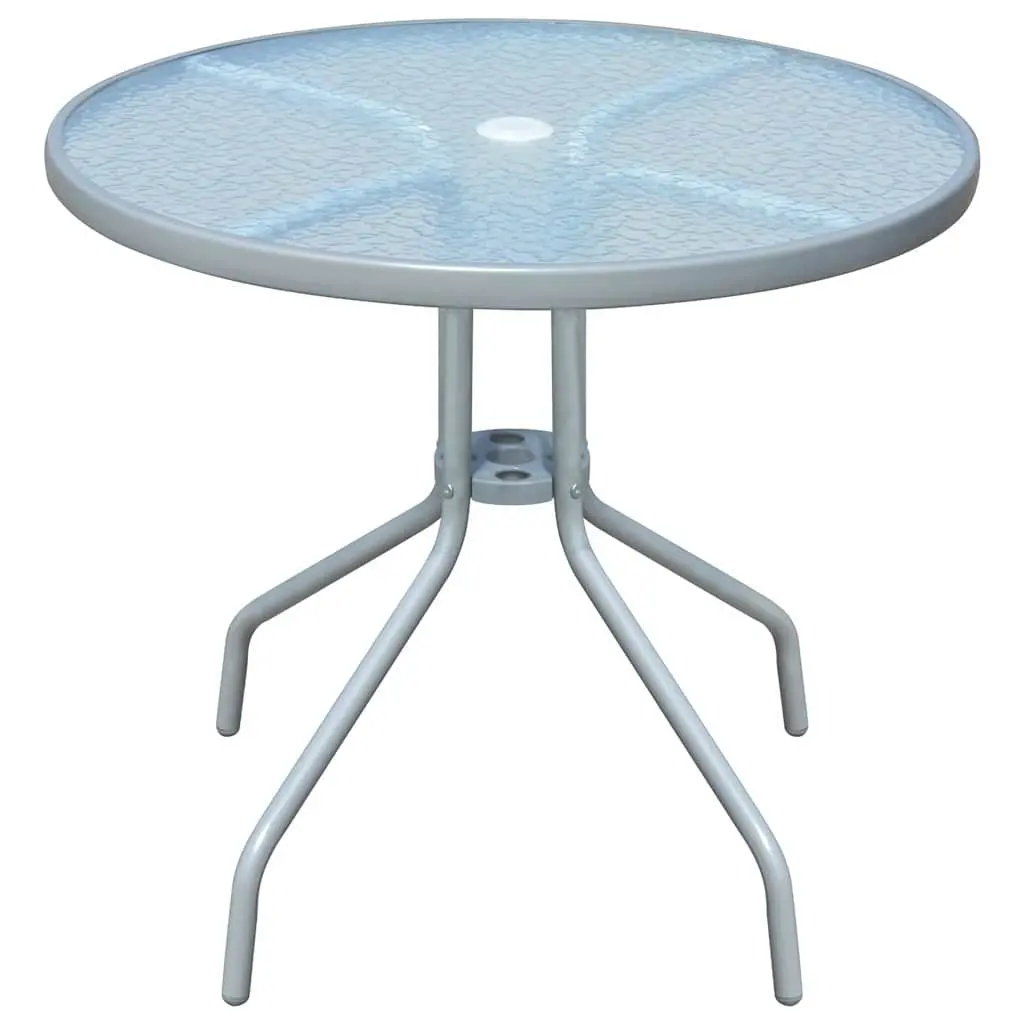 Outdoor Dining Set 5 Piece Garden Furniture Table 4 Stackable Chairs Grey