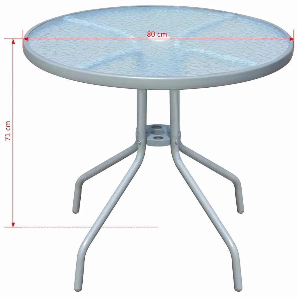 Outdoor Dining Set 5 Piece Garden Furniture Table 4 Stackable Chairs Grey