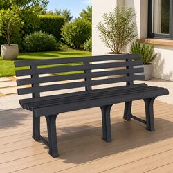 Reliable 145.5cm Garden Bench: Anthracite Plastic Design