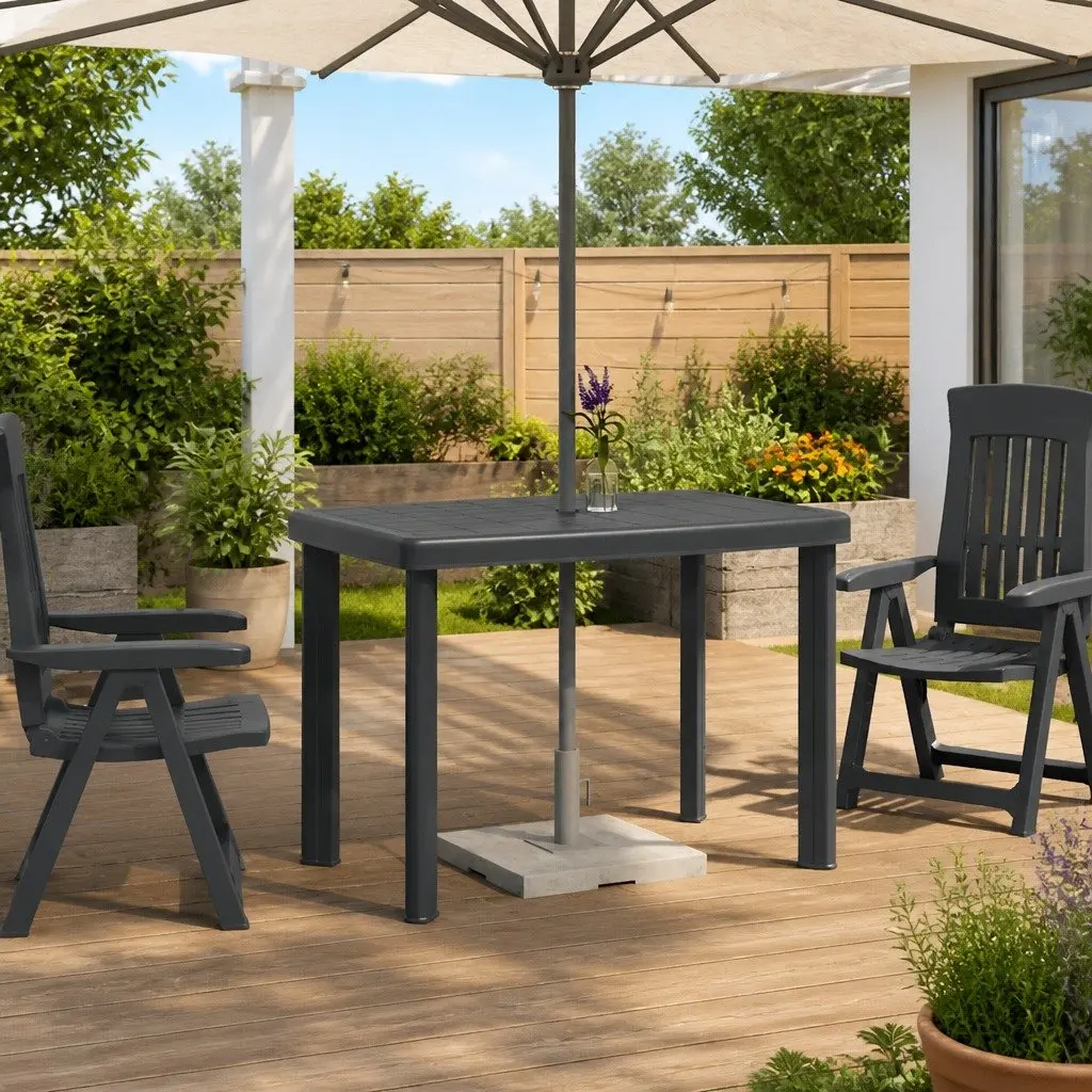 Garden Table Outdoor Dining 101x68x72cm Anthracite