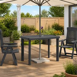 Garden Table Anthracite Outdoor Dining Furniture Patio 101x68x72cm