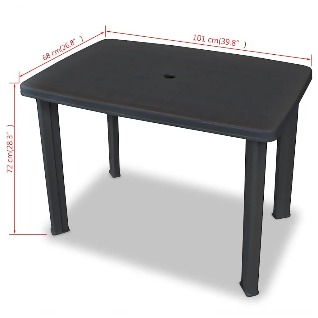 Garden Table Outdoor Dining 101x68x72cm Anthracite