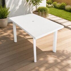 Warm and Reassuring White Plastic Outdoor Dining Table