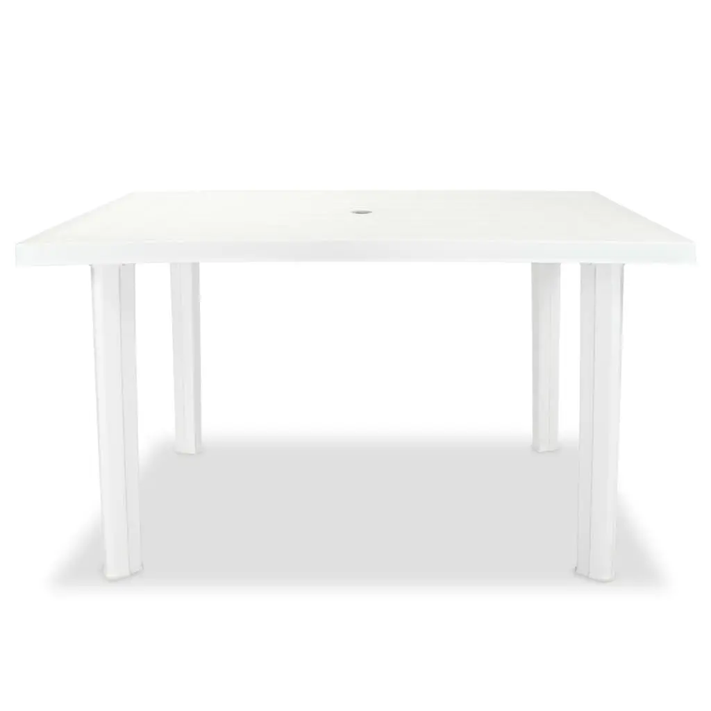 Plastic Outdoor Table Garden Dining Weather-Resistant White 126x76x72cm