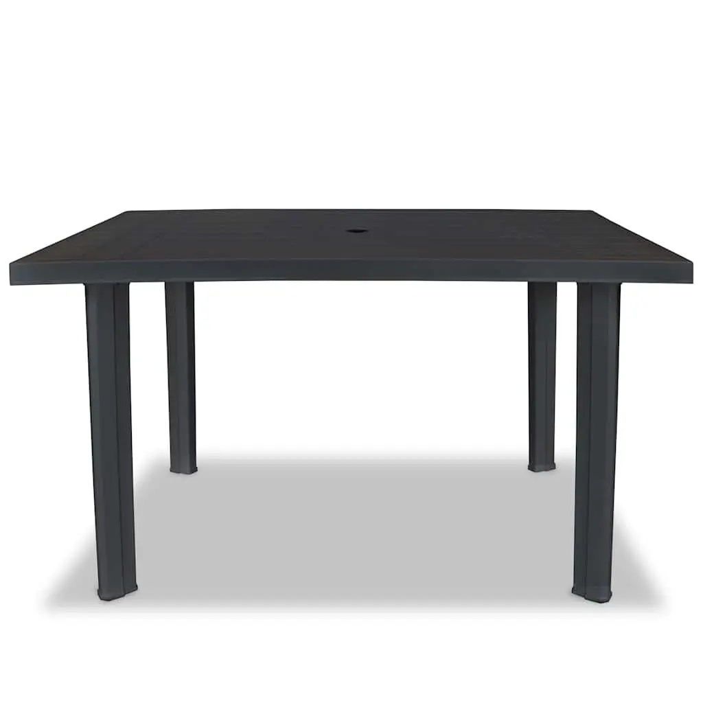 Garden Table Outdoor Dining 126 x 76 x 72 cm Anthracite Plastic Weather Resistant
