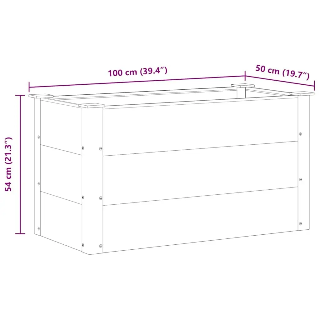 Garden Raised Bed Planter Outdoor Flower Box 100x50x54cm Grey