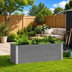 Reliable Garden Raised Bed Planter in Grey 150x50x54cm