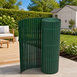 Double-Sided Garden Fence Panel PVC Green Outdoor Decorative Barrier Edging