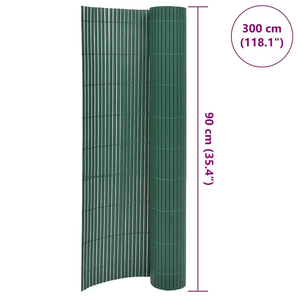 Garden Fence Panel Double-Sided Decorative Barrier 90 x 300 cm Green