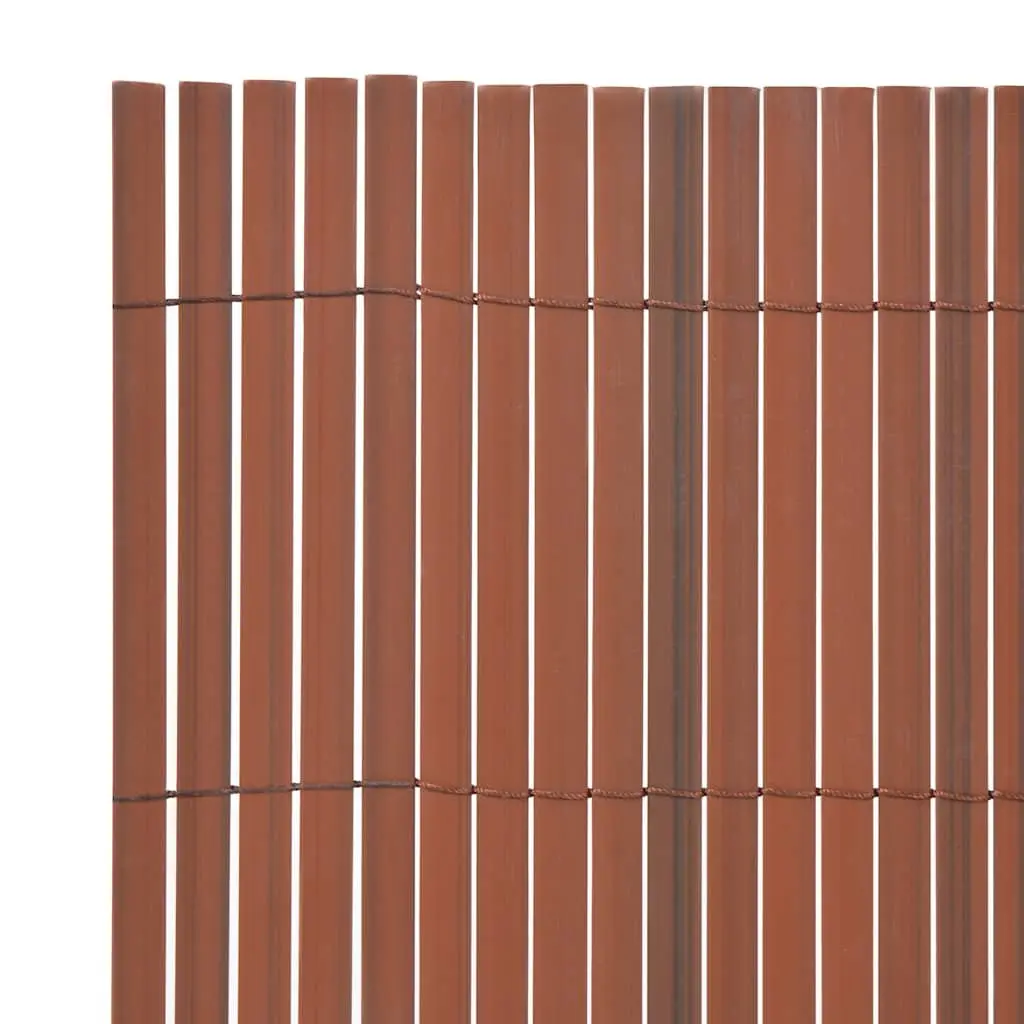 Garden Fence Panel Outdoor Screening 90 x 300 cm Brown Double-Sided Windbreak Barrier