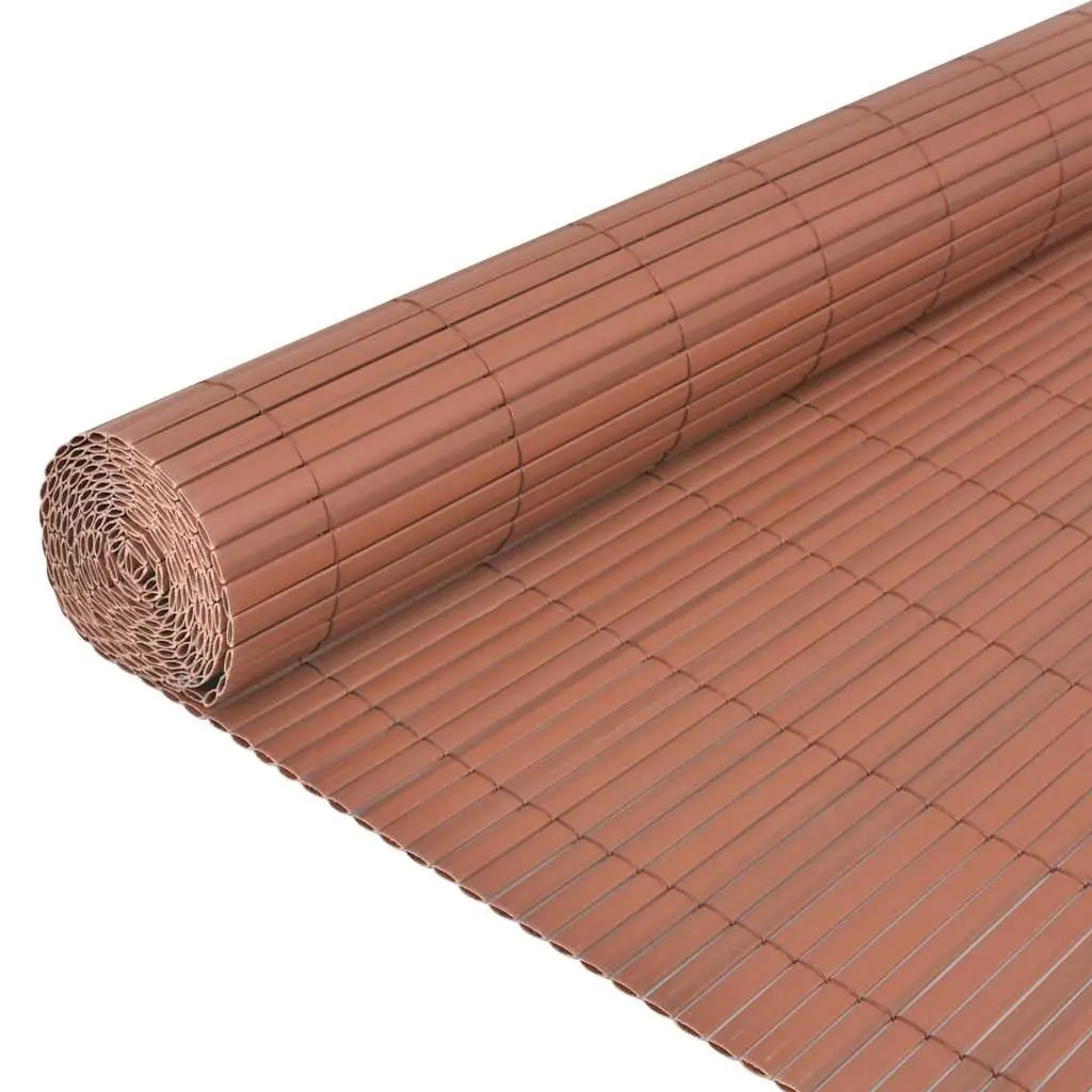 Garden Fence Panel Outdoor Screening 90 x 300 cm Brown Double-Sided Windbreak Barrier