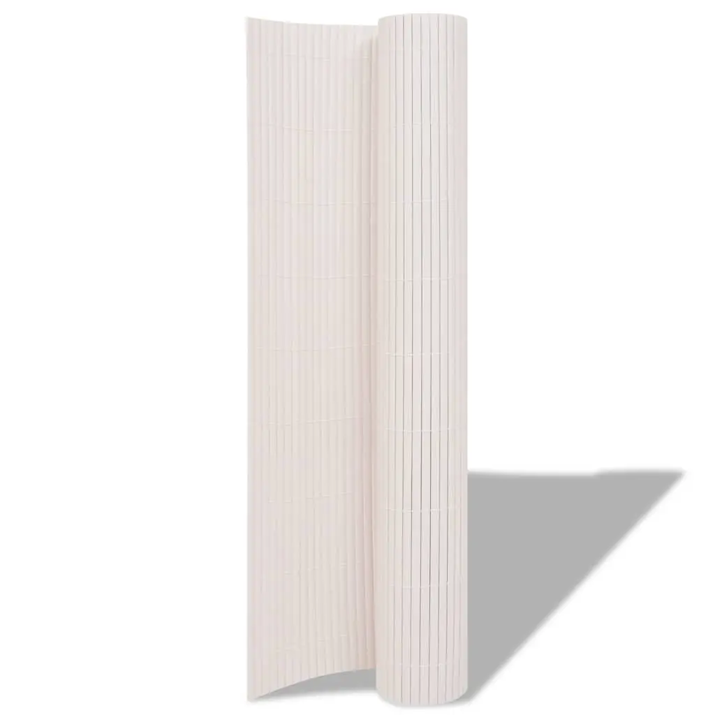 Double-Sided Garden Fence Panel Outdoor Barrier Screening 90x500cm White