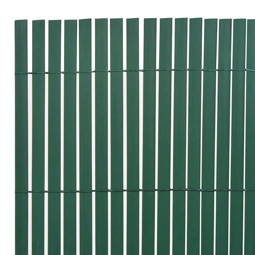Double-Sided Garden Fence Panel PVC 90x500cm Green Outdoor Screening Barrier