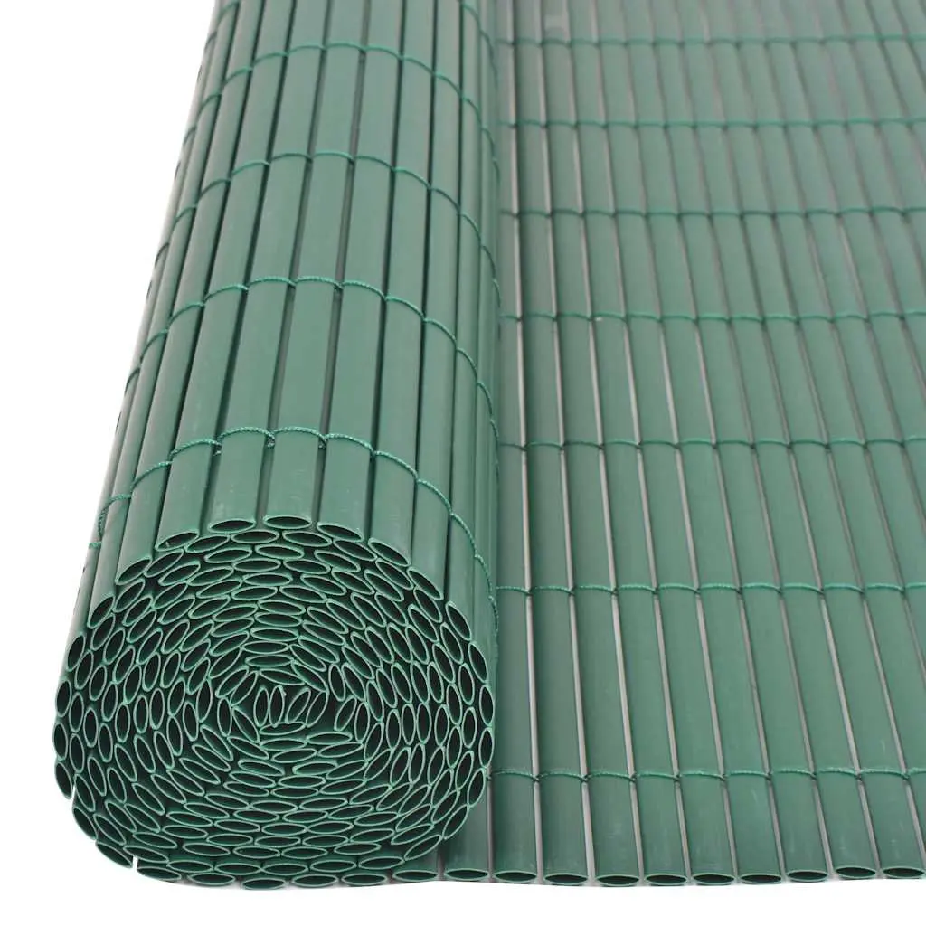 Double-Sided Garden Fence Panel PVC 90x500cm Green Outdoor Screening Barrier