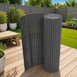Reliable Double-Sided Garden Fence Panel 90x500cm Grey