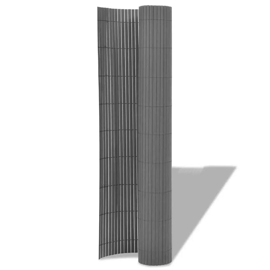 Garden Fence Panel Double-Sided Outdoor Screening Barrier 90x500cm Grey