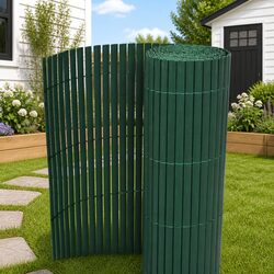 Reliable Garden Fence Panel 150 x 500 cm Green PVC for Your Home