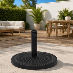 Reliable Black Parasol Base with Adapters Included