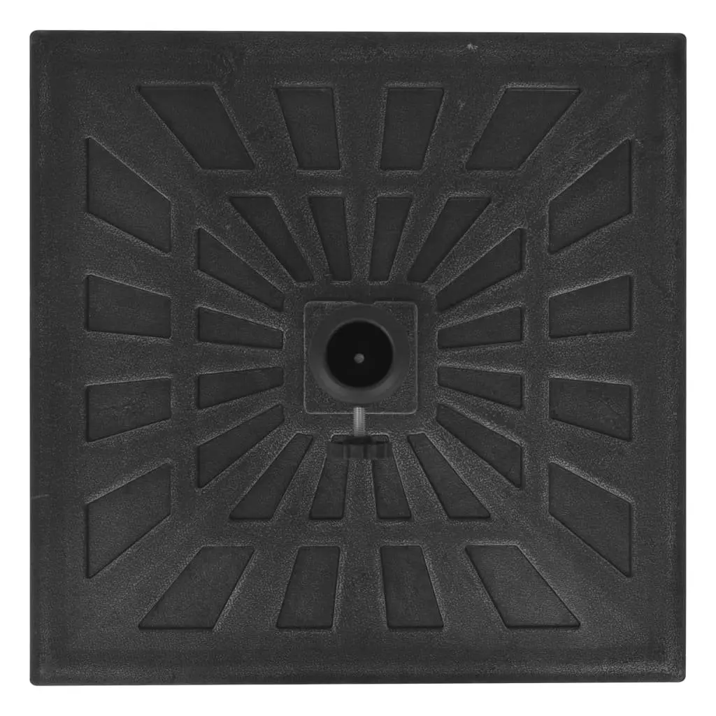 Square Resin Parasol Base Outdoor Umbrella Stand Locking Bolt 57 mm Tube Black