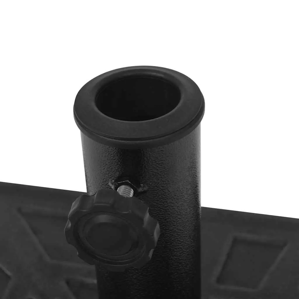 Square Resin Parasol Base Outdoor Umbrella Stand Locking Bolt 57 mm Tube Black