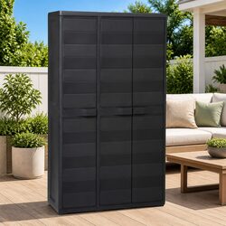 Practical Black Storage Cabinet for Outdoor Essentials