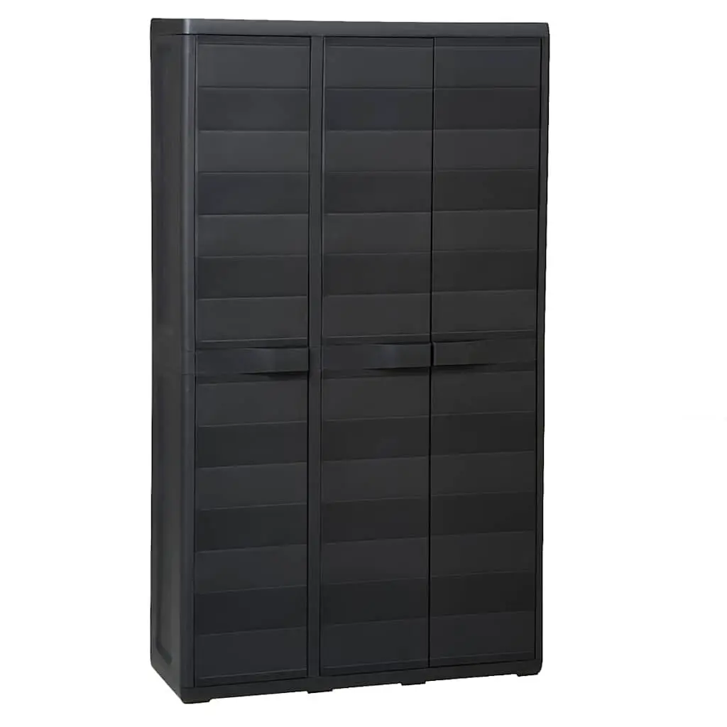 Garden Storage Cabinet Outdoor Organiser 4 Shelves Black