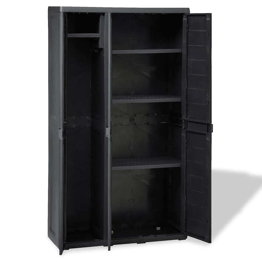 Garden Storage Cabinet Outdoor Organiser 4 Shelves Black