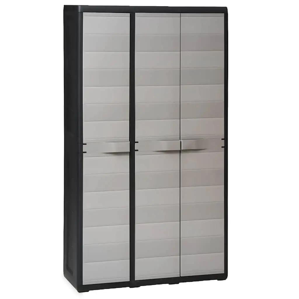 Storage Cabinet Outdoor Organiser 4 Shelves Grey