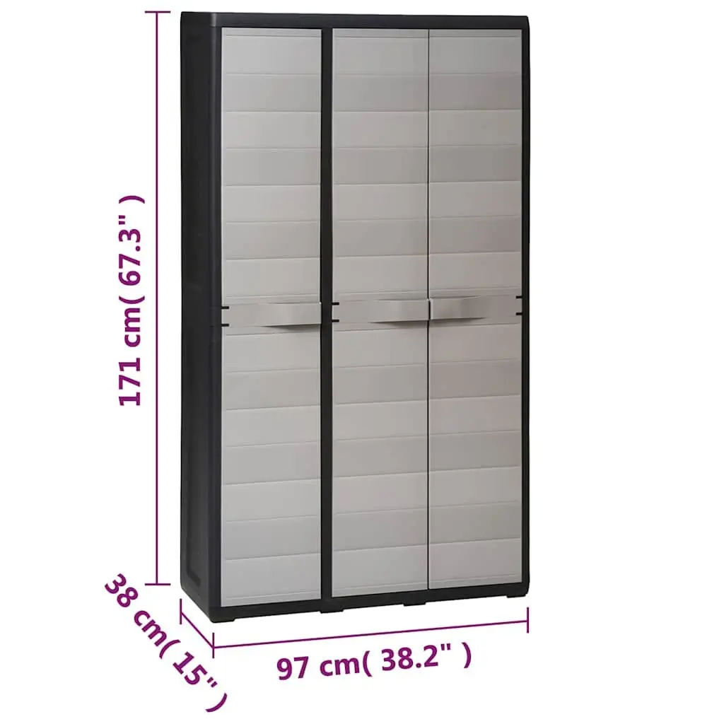 Storage Cabinet Outdoor Organiser 4 Shelves Grey