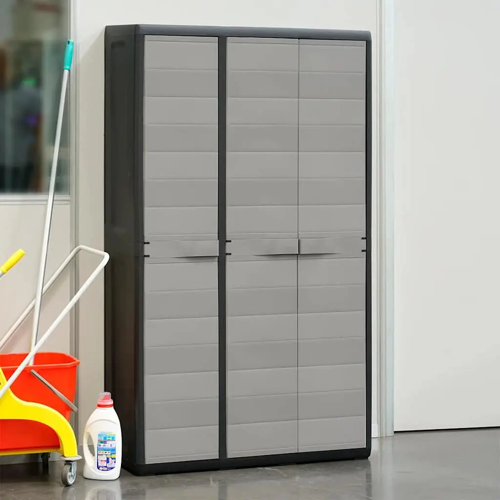 Storage Cabinet Outdoor Organiser 4 Shelves Grey