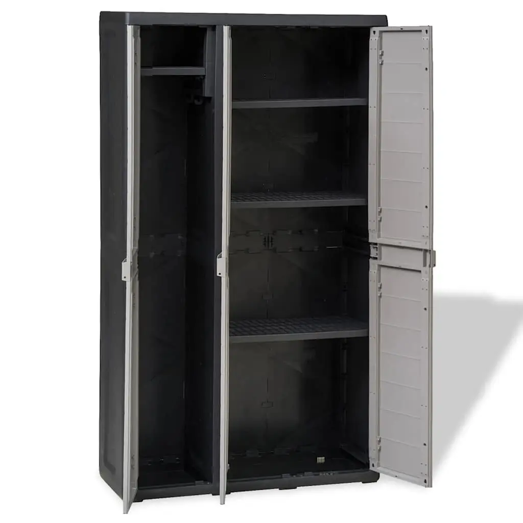 Storage Cabinet Outdoor Organiser 4 Shelves Grey