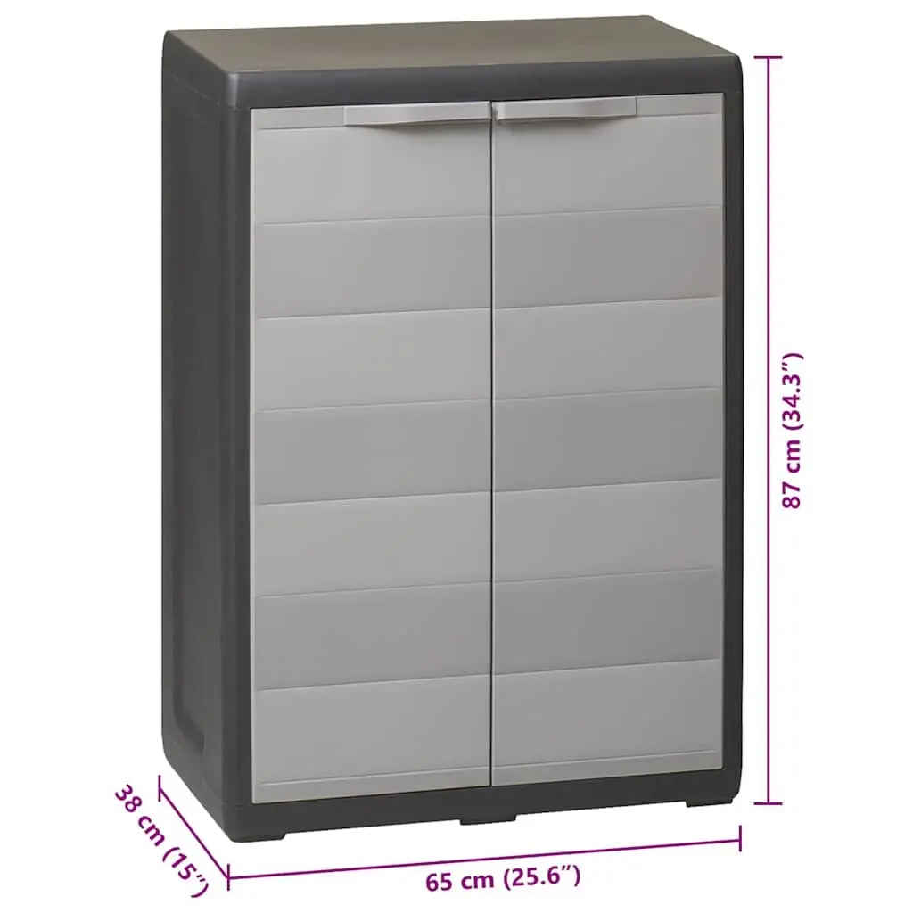 Outdoor Storage Cabinet Adjustable Shelf Compact Grey Black
