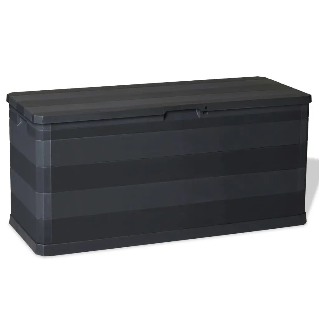 Garden Storage Box Outdoor Organizer 117x45x56cm Black