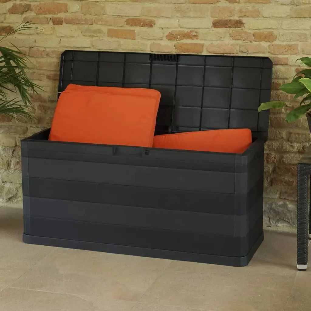 Garden Storage Box Outdoor Organizer 117x45x56cm Black