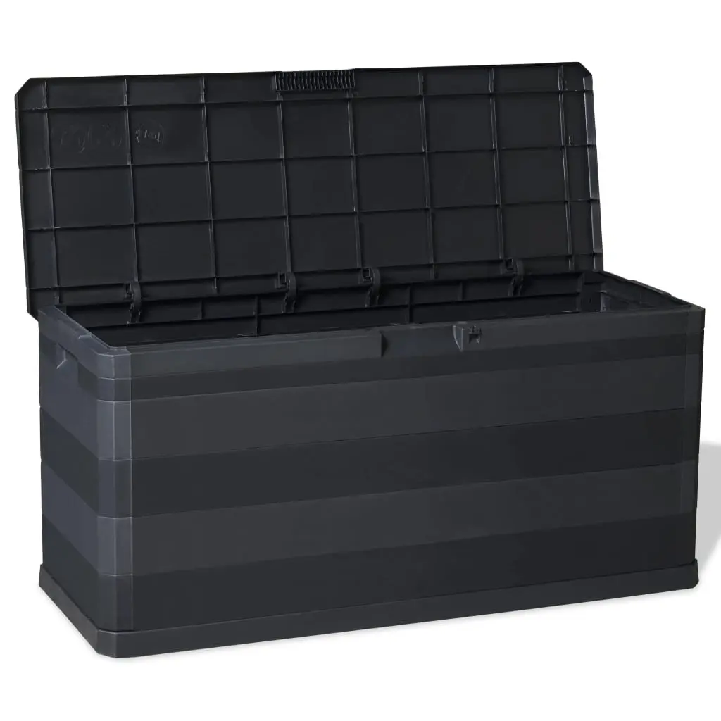 Garden Storage Box Outdoor Organizer 117x45x56cm Black