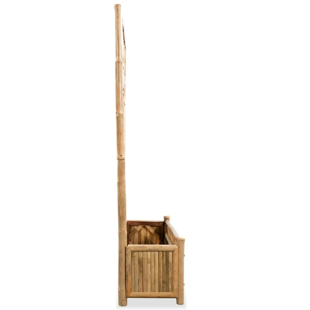 Garden Raised Bed Planter Box with Trellis 70cm Brown