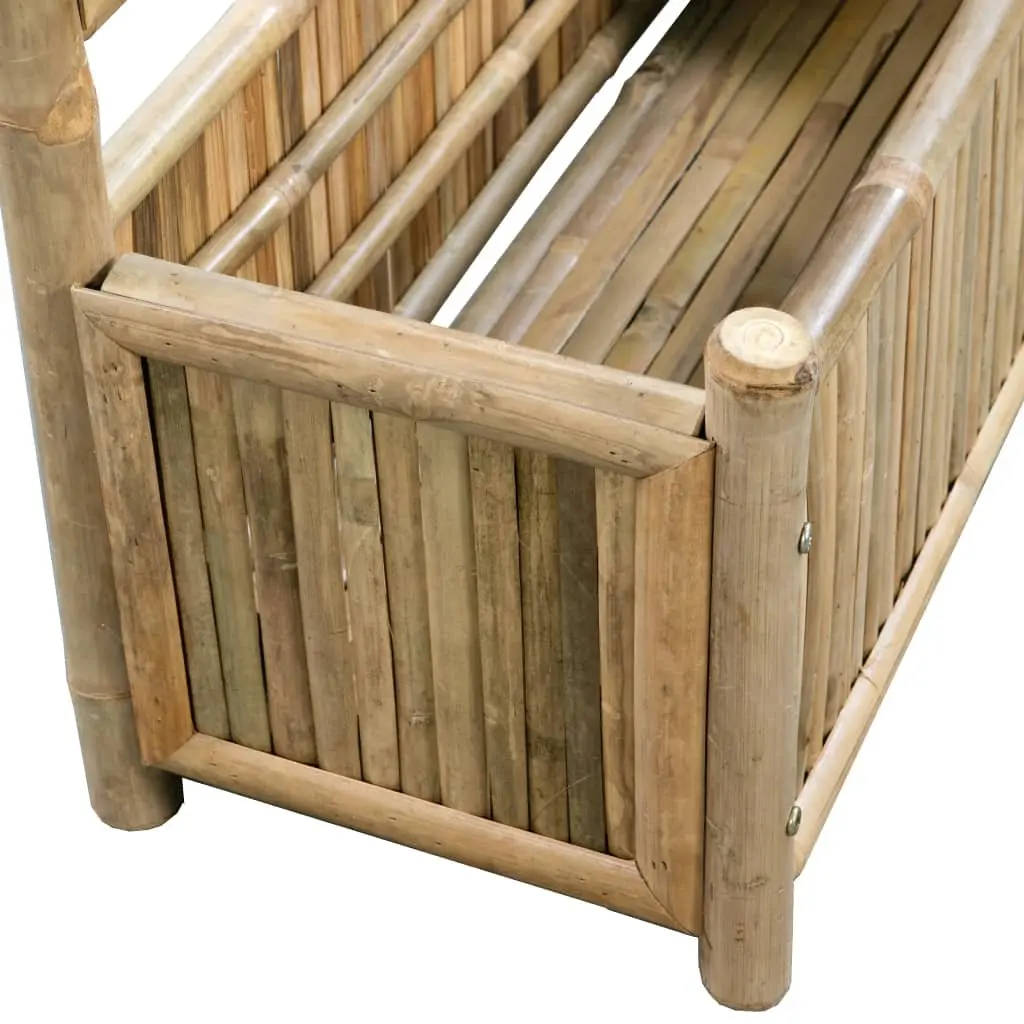 Garden Raised Bed Planter Box with Trellis 70cm Brown