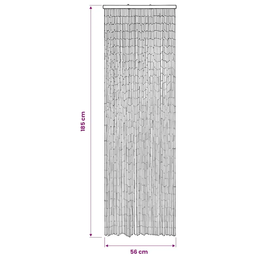 Bamboo Door Curtain Insect Screen 56x185 cm Brown Privacy Heat Insulation