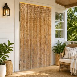 Reliable Bamboo Door Curtain in Brown 100x220 cm