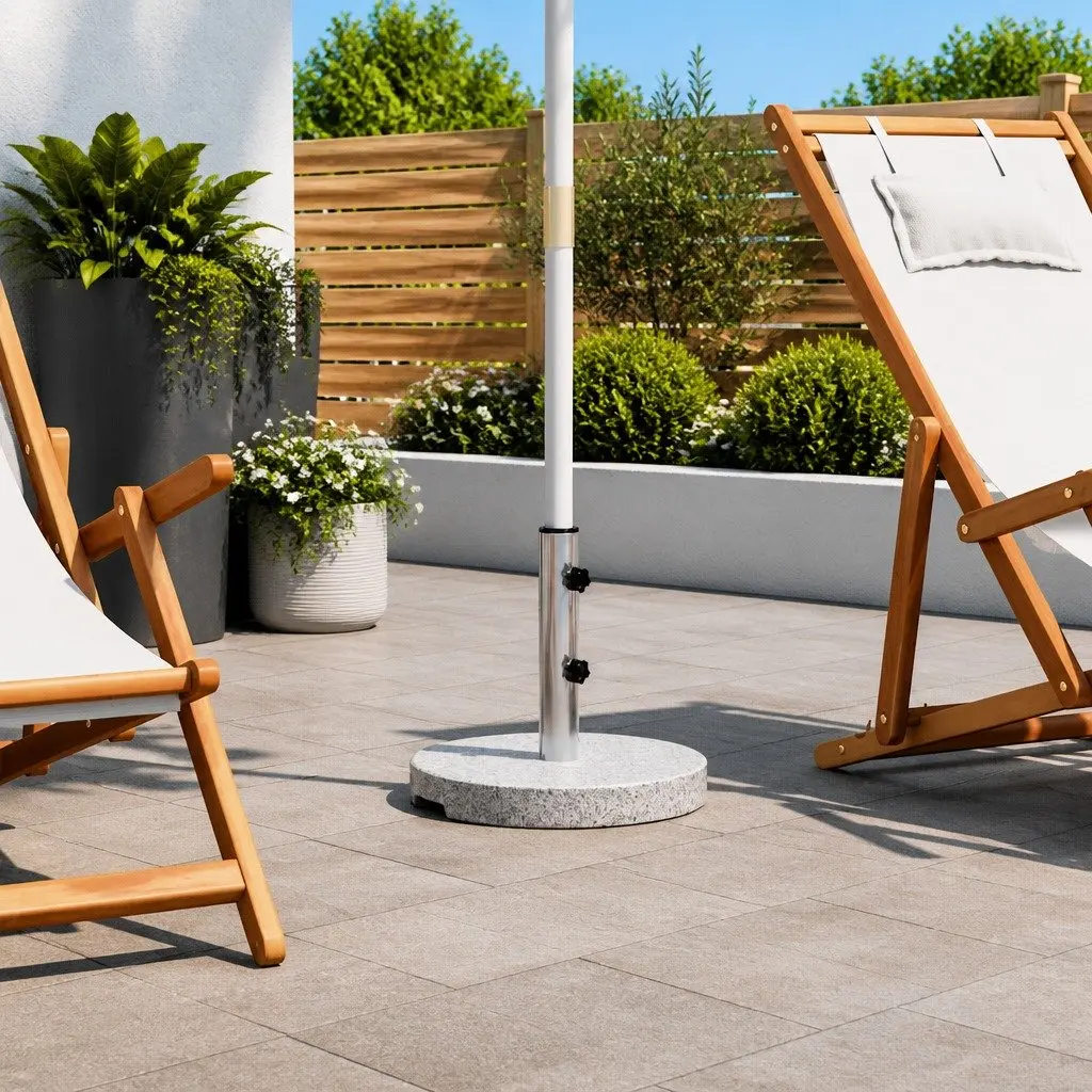 Granite Parasol Base Outdoor Umbrella Holder 20 kg Grey