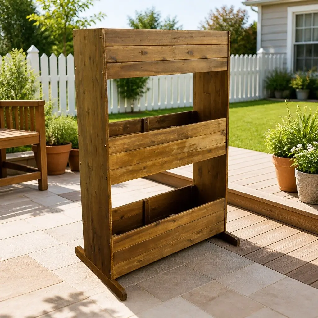 3-Tier Garden Raised Bed Planter Wooden Outdoor Flower Plant Container Box Brown