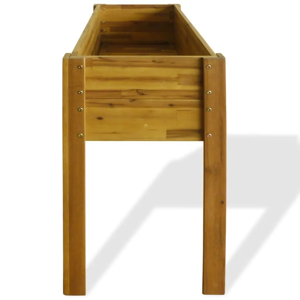 Raised Garden Bed Solid Wood Planter Outdoor Flower Container Box Brown
