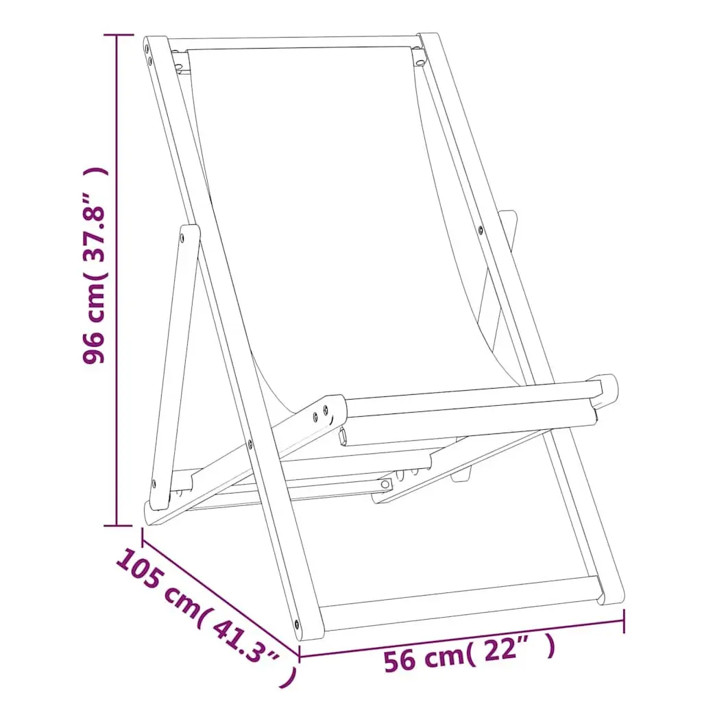 Deck Chair Adjustable Backrest Folding Teak Outdoor Garden Furniture Cream