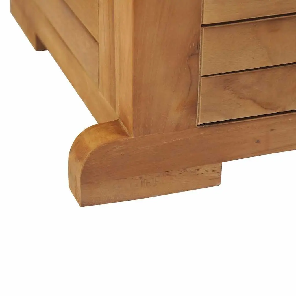 Folding Bar Table Outdoor Garden Teak Wood Parasol Hole Brown