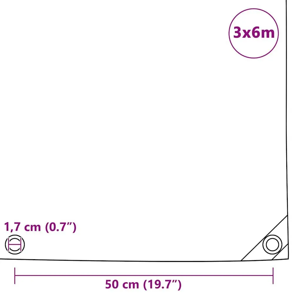 Heavy-Duty Tarpaulin Waterproof Cover 3x6 m Grey