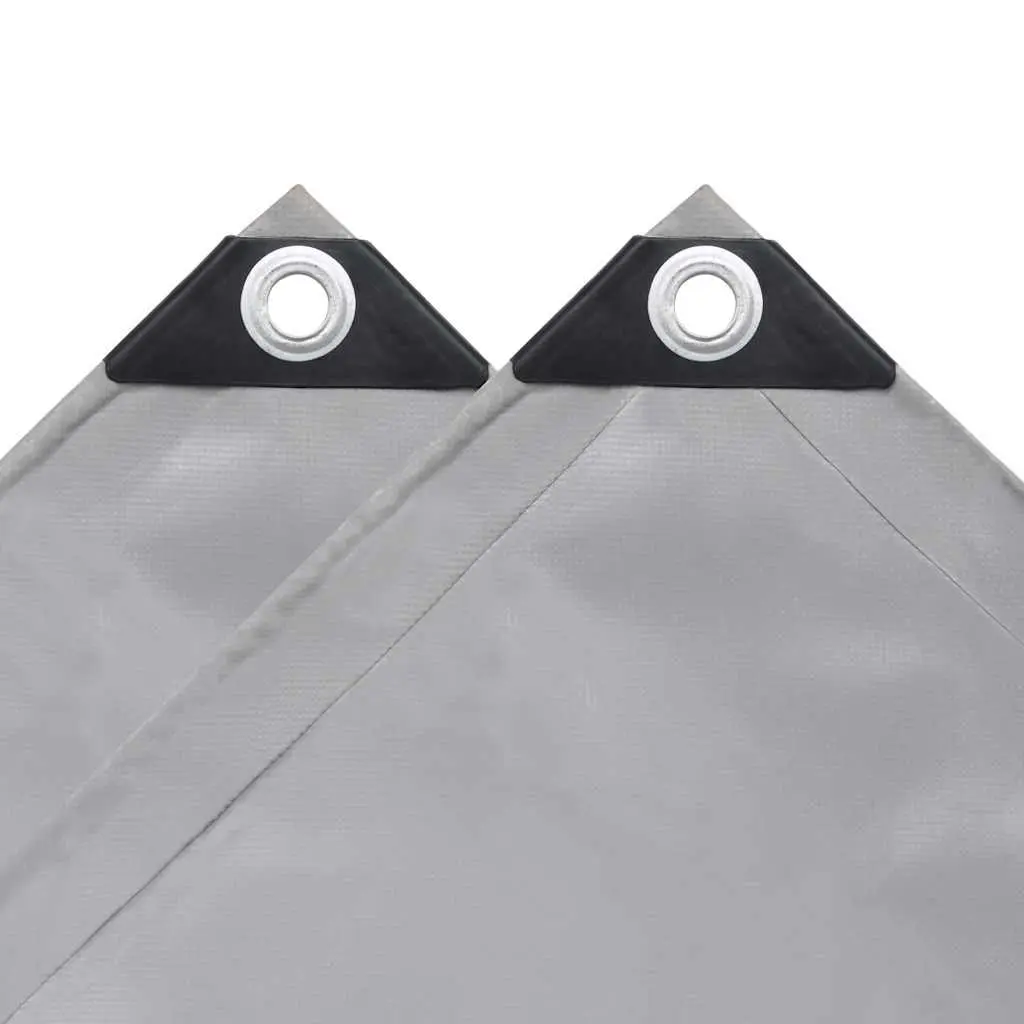 Heavy-Duty Tarpaulin Waterproof Cover 4x4 m Grey for Garden Furniture Outdoor Use