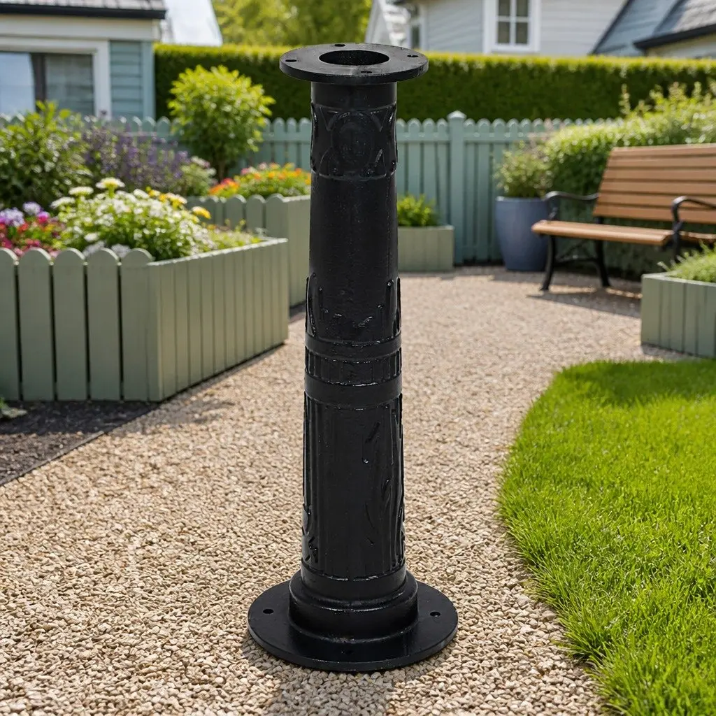 Cast Iron Water Pump Stand 67cm Height Adjustable Black Durable Mounting Holes