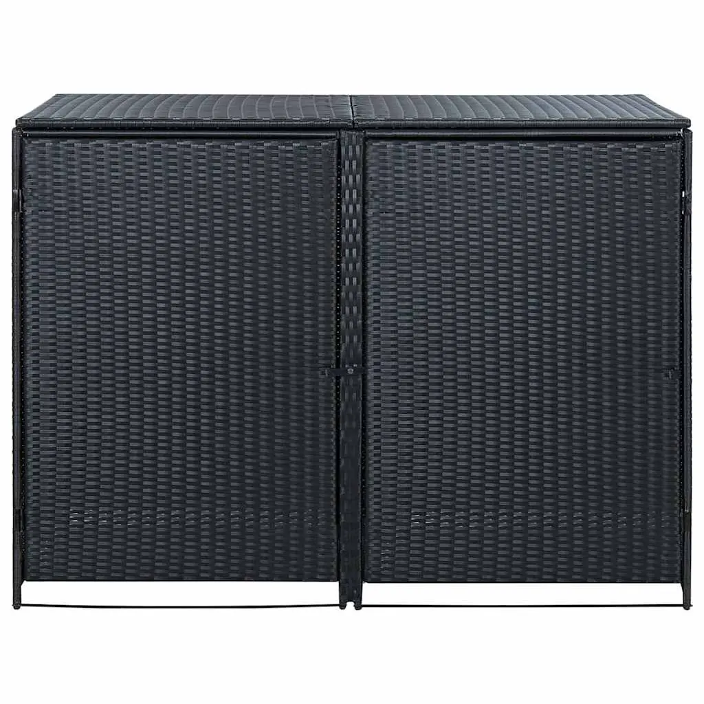 Double Wheelie Bin Shed Storage Box Outdoor 148x80x111cm Black