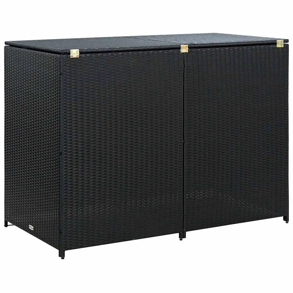 Double Wheelie Bin Shed Storage Box Outdoor 148x80x111cm Black