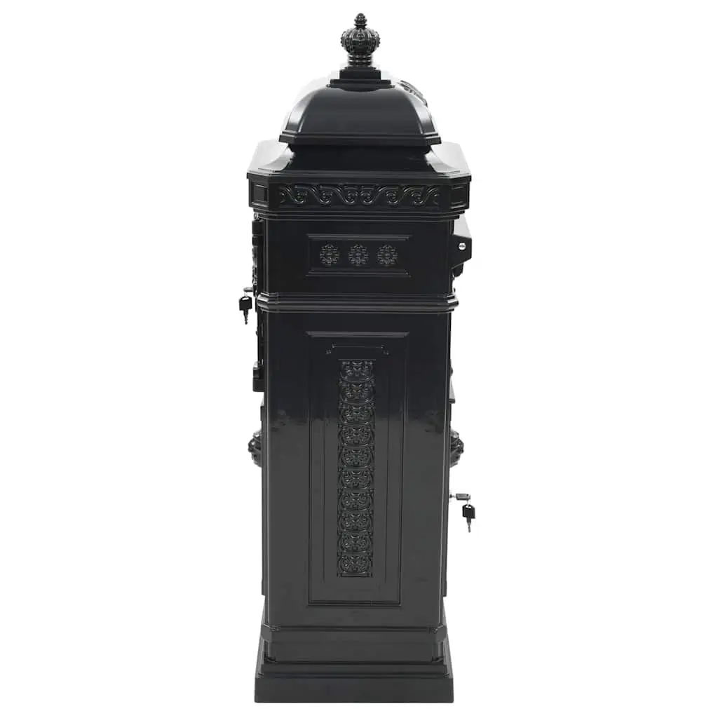 Pillar Letterbox Vintage Style Mailbox Black Outdoor Decor